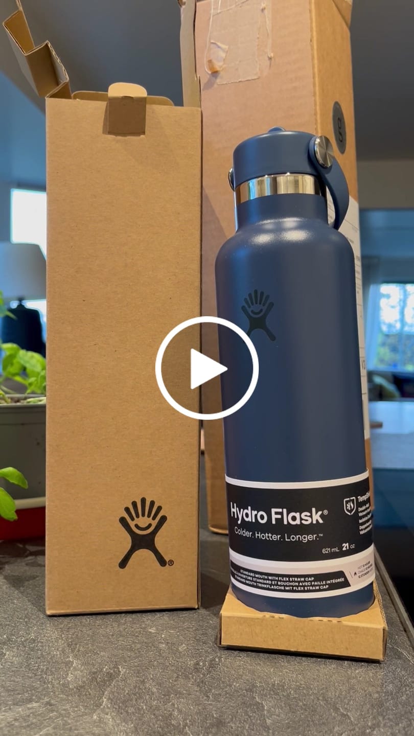Customer video review of Hydro Flask Standard Mouth Flex Straw Cap 21oz, Harbour Blue