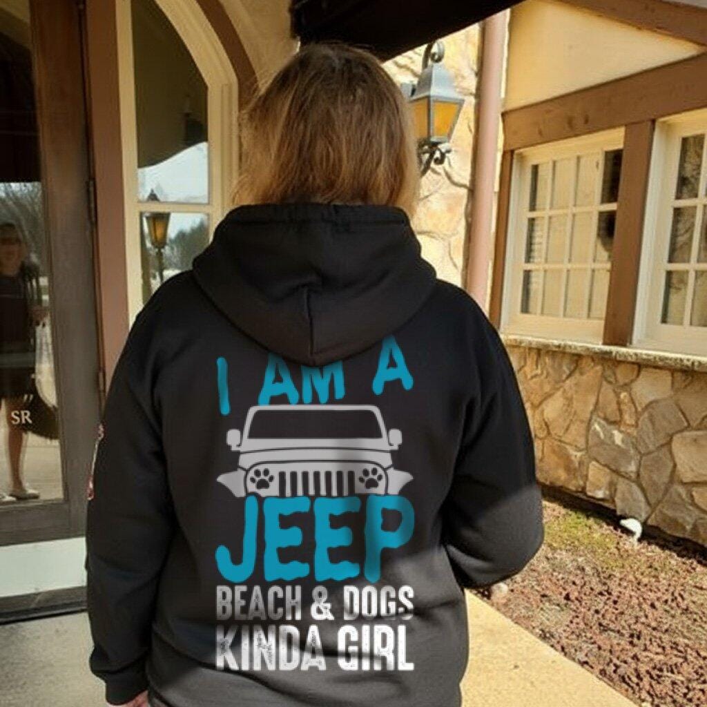 Customer photo review of I'm A Jeep Beach & Dogs Kinda Girl Shirt