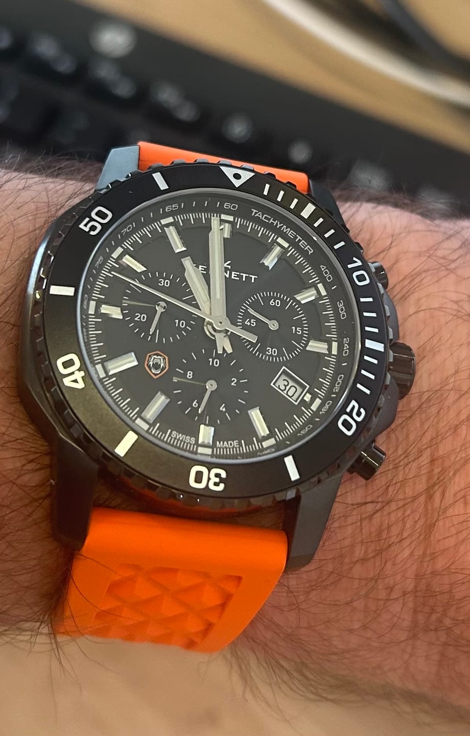 Customer photo review of Kennett x Ollie Ollerton Solaforce — Limited Edition Swiss Solar Chronograph, Black, 42mm
