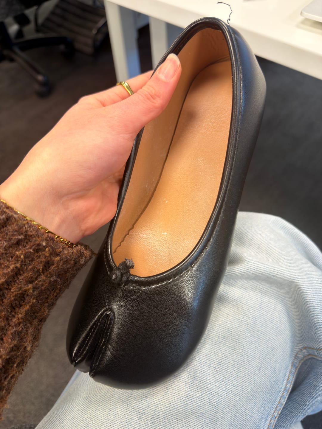 Customer photo review of Elizabeth Split Toe Ballet Flats