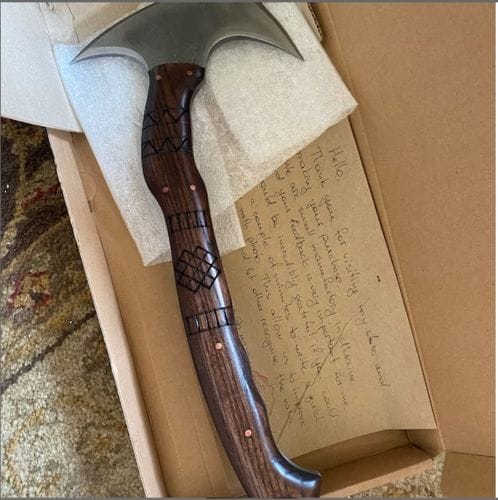 Customer photo review of Сustom made tomahawk "Ogun"