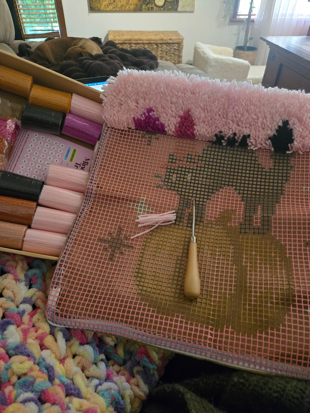 Customer photo review of SCAREDY CAT - Latch Hook Cushion Kit