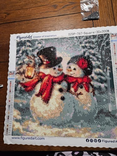 Customer photo review of Broderie Diamant - Couple de Bonhommes de Neige