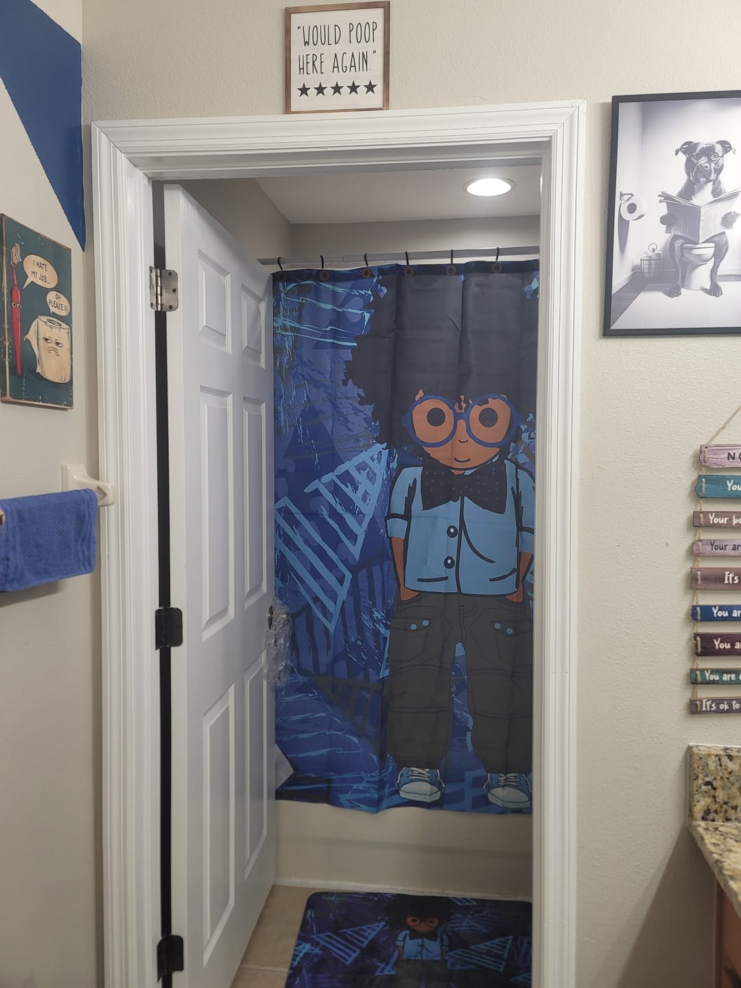 Customer photo review of AFROBRATS™ Oliver Shower Curtain