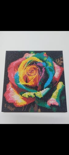 Customer photo review of Mini Diamond Painting 25x25cm - Rose Multicolore