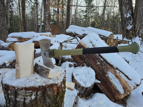 Customer photo review of Functional double bit axe "Vargstal"