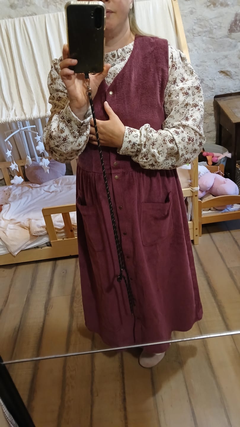 Customer photo review of Blouse  Fantine - Sergé de coton écru fleuri