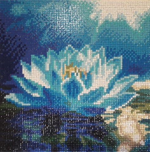 Customer photo review of Mini Diamond Painting 25x25cm - Lotus Blanc Brillant