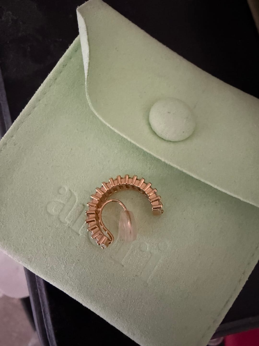 Customer photo review of Olivia Clip On Earrings in Gold