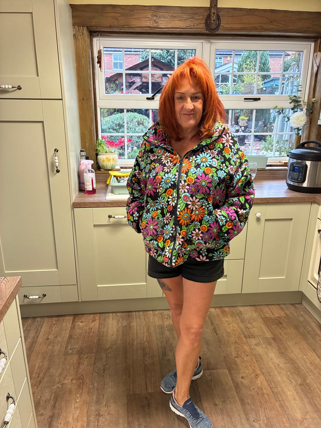 Customer photo review of Groovy Flowers Anti Pill Polar Fleece Fabric
