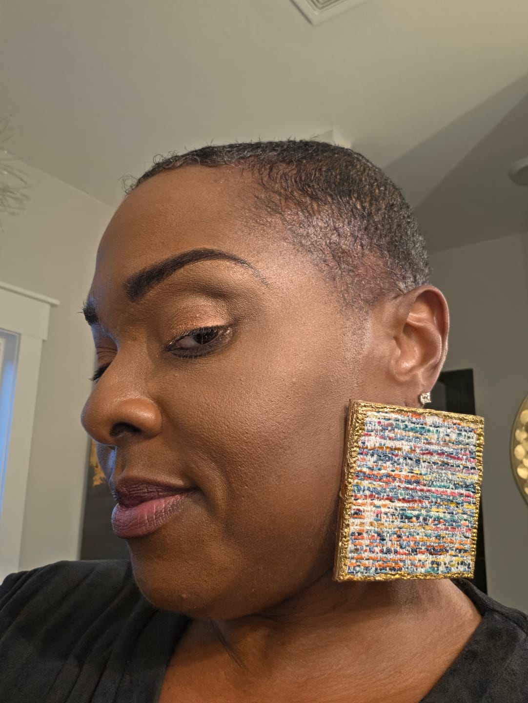 Customer photo review of Grand LUX Stud Earrings - 22 Colorways