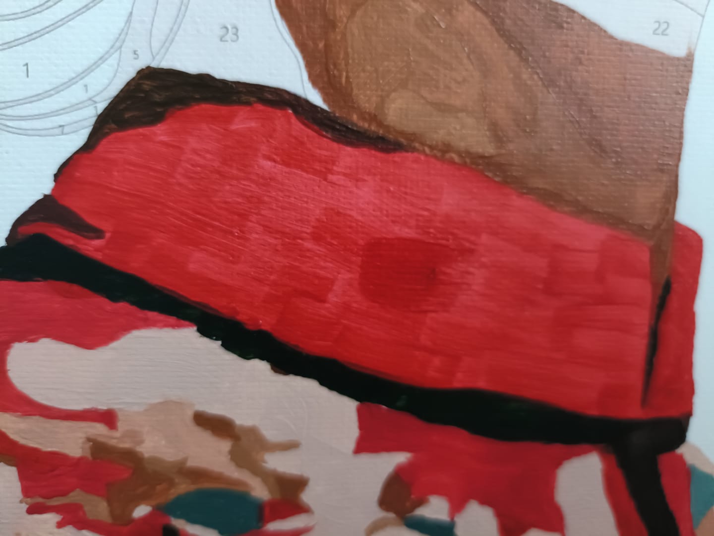 Customer photo review of Scarlet Blossom Muse | Paint by Number
