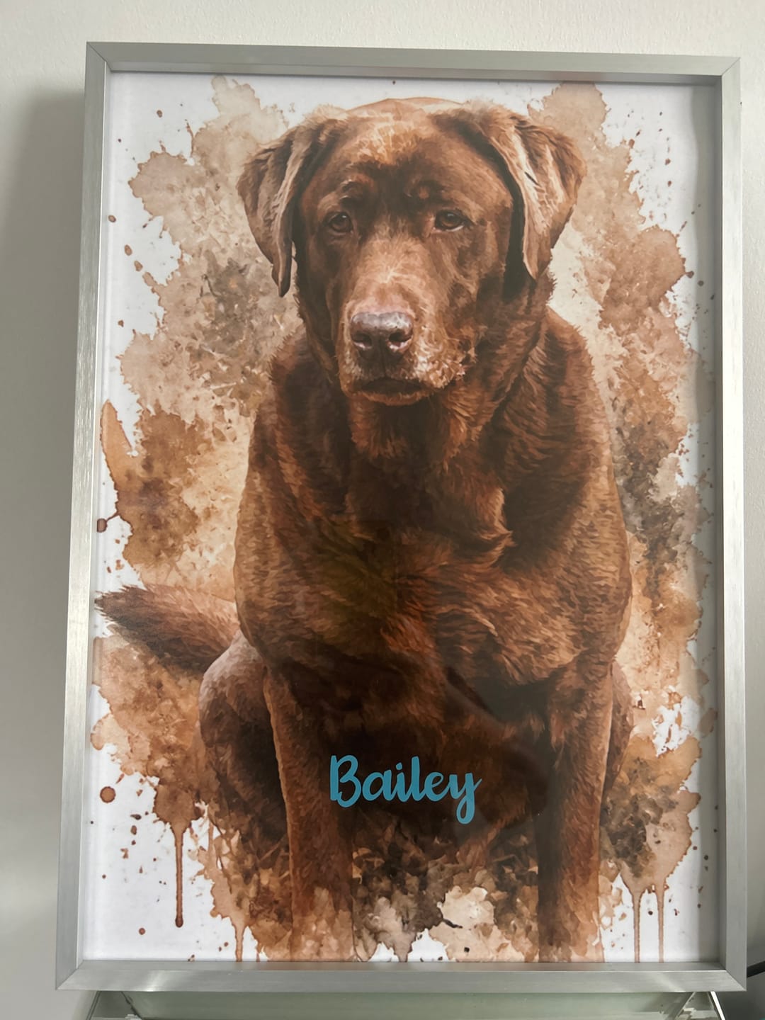 Customer photo review of Personalised Poster - Watercolour Realistic Portrait