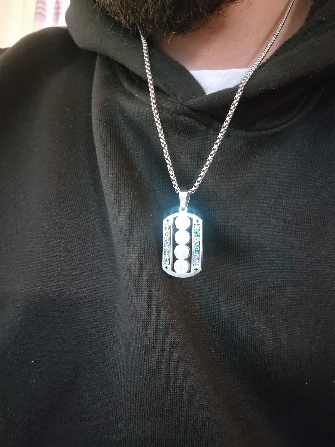 Customer photo review of FREE Today: Polished St. Benedict Medallion Necklace: Token Of Soothing Daily Spiritual Calm