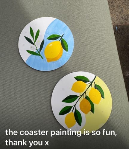 Customer photo review of Peinture par numéros Dessous de Verre 10cm (6 pièces) - Jardin de Citrons