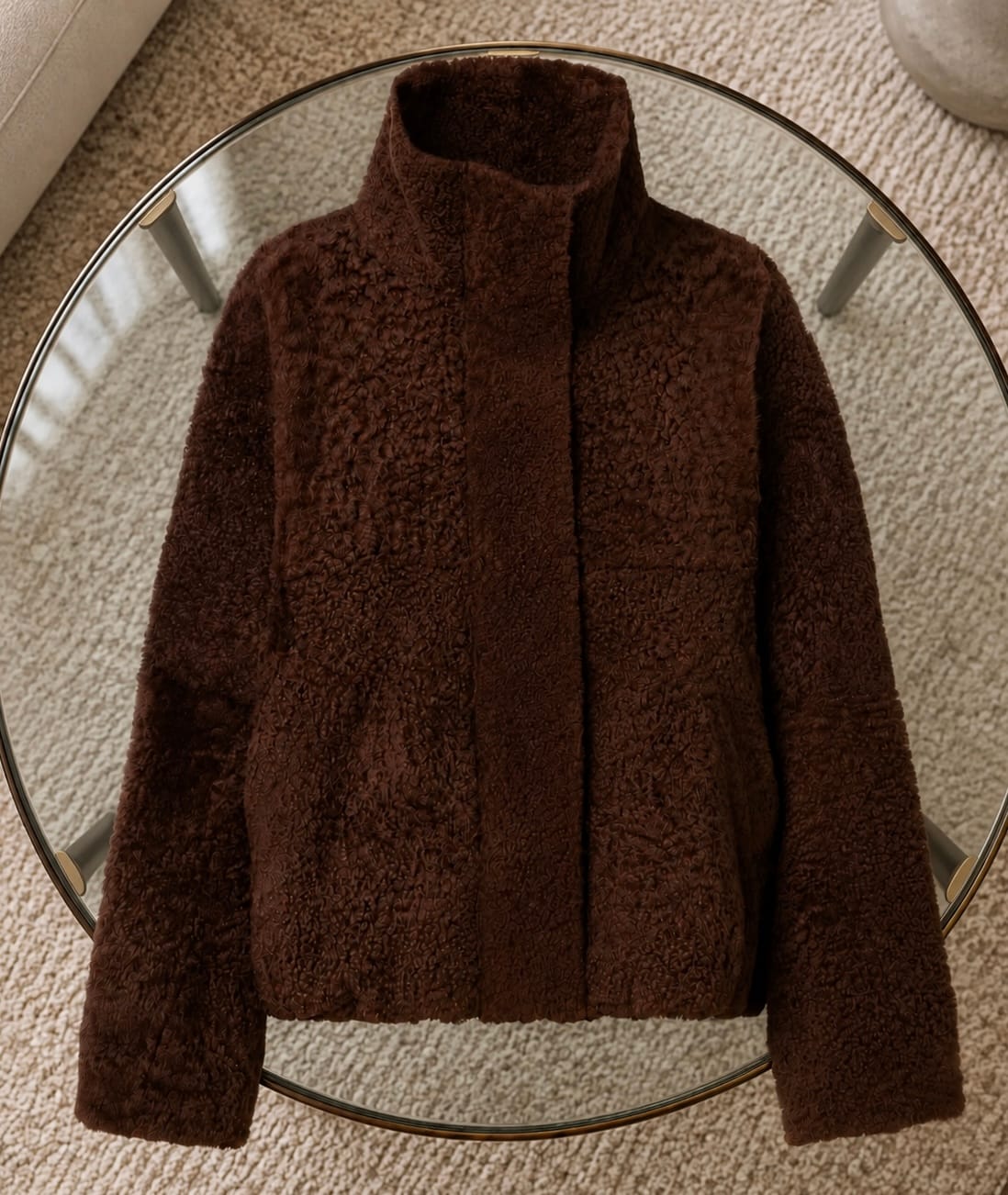 Customer photo review of Brunello Cucinelli Shearling jacket