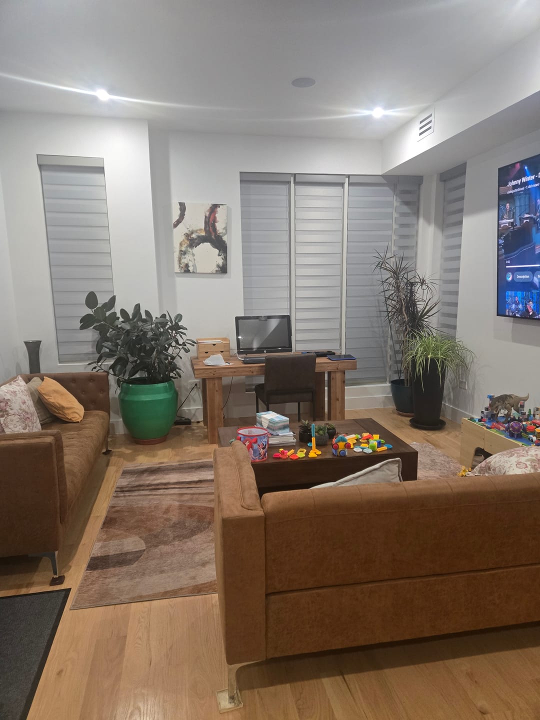 Customer photo review of Room Darkening Zebra Shades – 7 Fabric Series (BL8, BL9, BL10, BL20, BL46, BL50, BL58), 4 Stripe Sizes (3-5"), 90%+ Light Blocking, Cordless & Motorized, Wool & Silk Textures, GREENGUARD Certified for Bedroom & Media Room