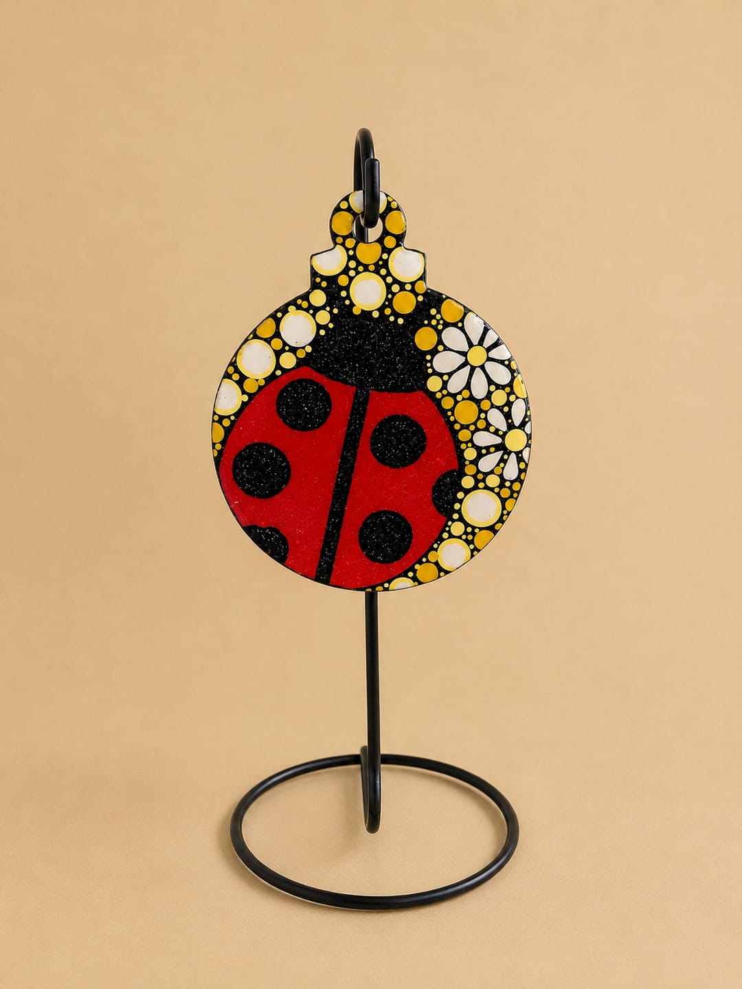 Customer photo review of Unfinished Wood Etched Ladybug Ornament Shape | Paint By Line Crafts | up to 30" DIY
