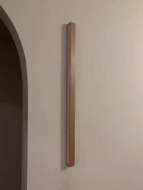 Customer photo review of Wall Light, Arlo Linear Pine Wood, Frosted Acrylic, Integrated LED 3000K