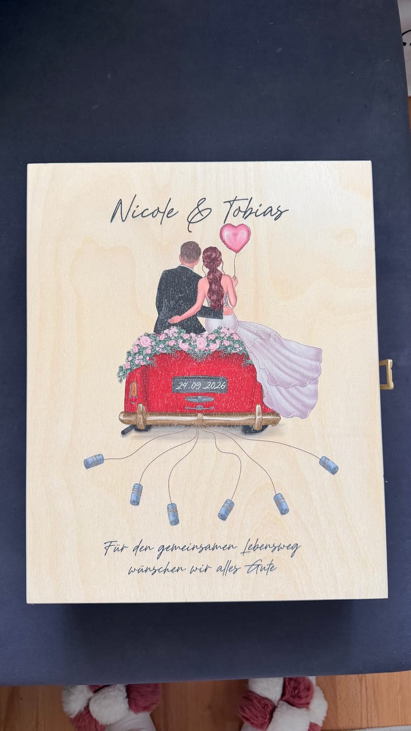 Customer photo review of Leonardo Gläser mit Gravur - Hochzeitsauto & Wedding Love als Set