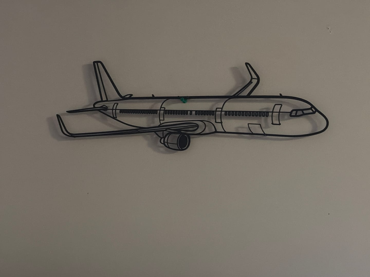 Customer photo review of A321 Neo Angle Silhouette Metal Wall Art