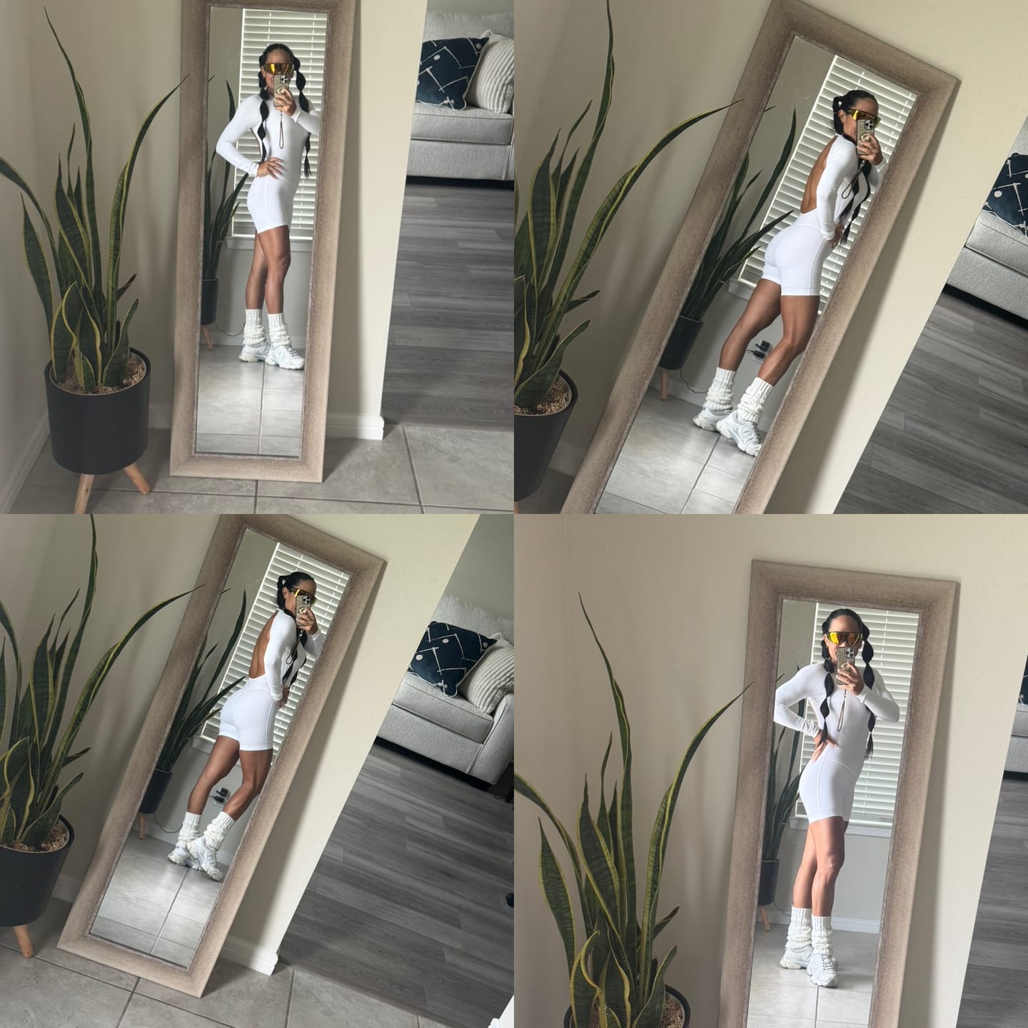 Customer photo review of White Shaping Long Sleeve Romper