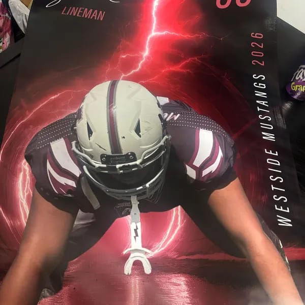 Customer photo review of Custom Sports Banner - Lightning Tunnel Football