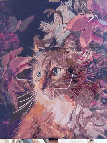 Customer photo review of Chat Fleurs et Papillon