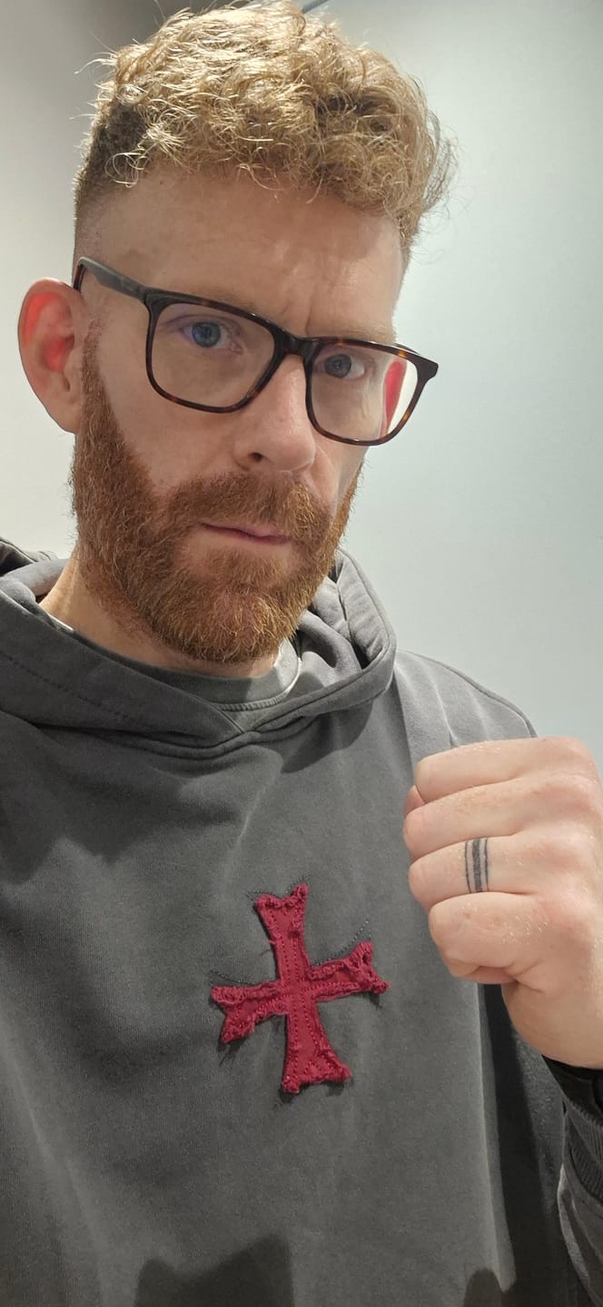 Customer photo review of Crusader Armor Hoodie - Gray