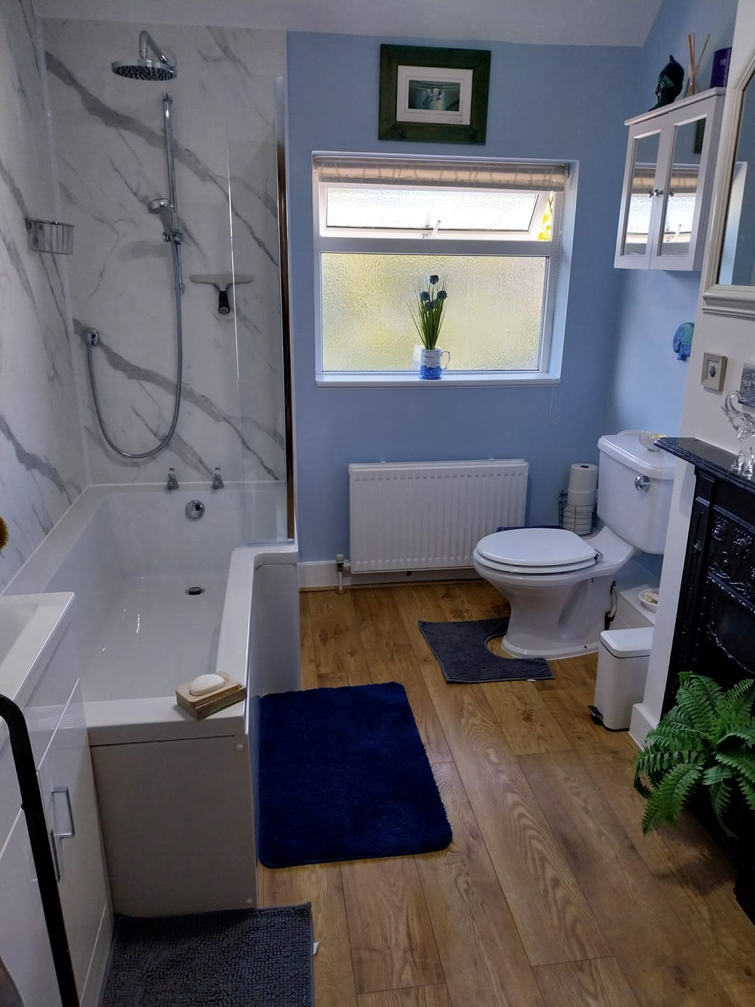 Customer photo review of 10mm Carrara Marble Matt Shower Panel 1M x 2.4M
