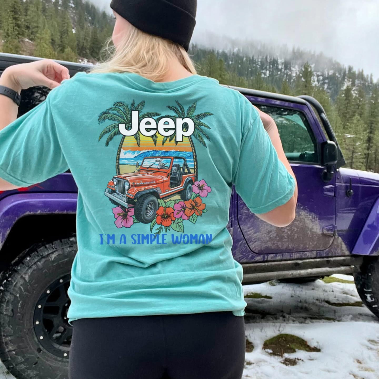 Customer photo review of Jeep Beach I'm A Simple Woman Hoodie T-Shirt
