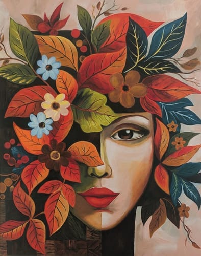 Customer photo review of Visage floral d'Automne inspiré de Picasso