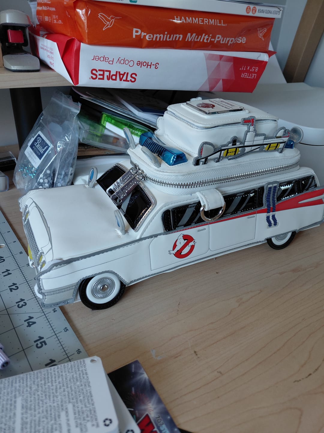 Customer photo review of Loungefly Ghostbusters Ectomobile Light Up Figural Crossbody Bag - 707 Street Exclusive