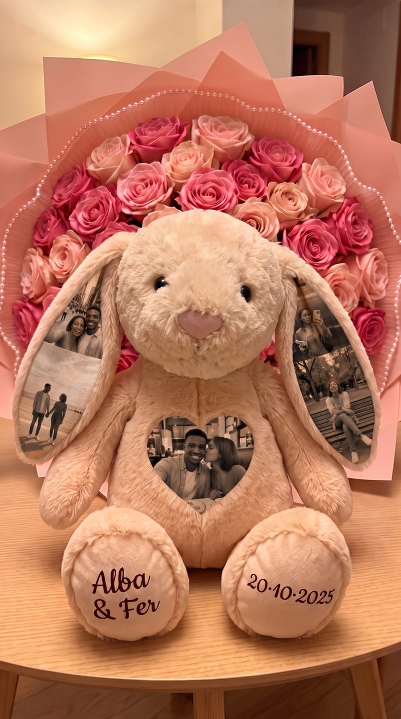 Customer photo review of Conejito de Peluche Personalizable