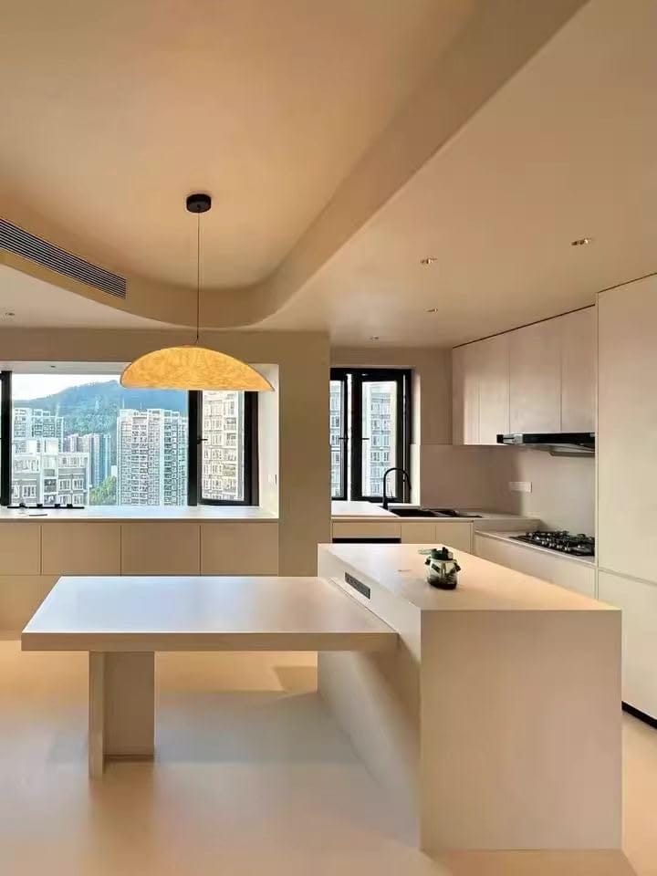 Customer photo review of Tense Pendant Light, Tyvek Paper Shade, White and Black, Warm Dimmable