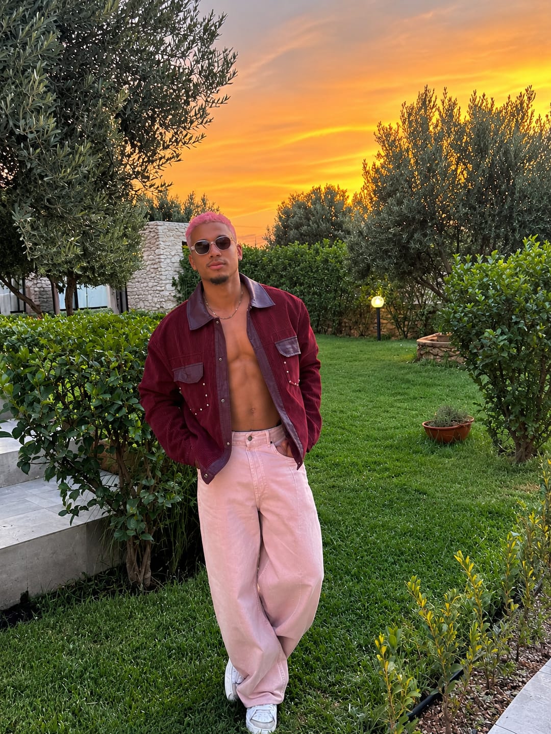 Customer photo review of Vintage Suede PU Leather Collar Zip Up Jacket