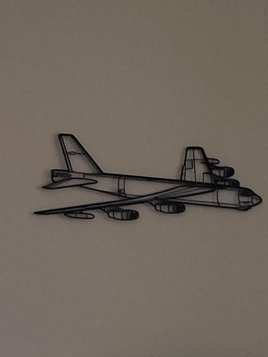 Customer photo review of B-52H Stratofortress Angle Silhouette Metal Wall Art