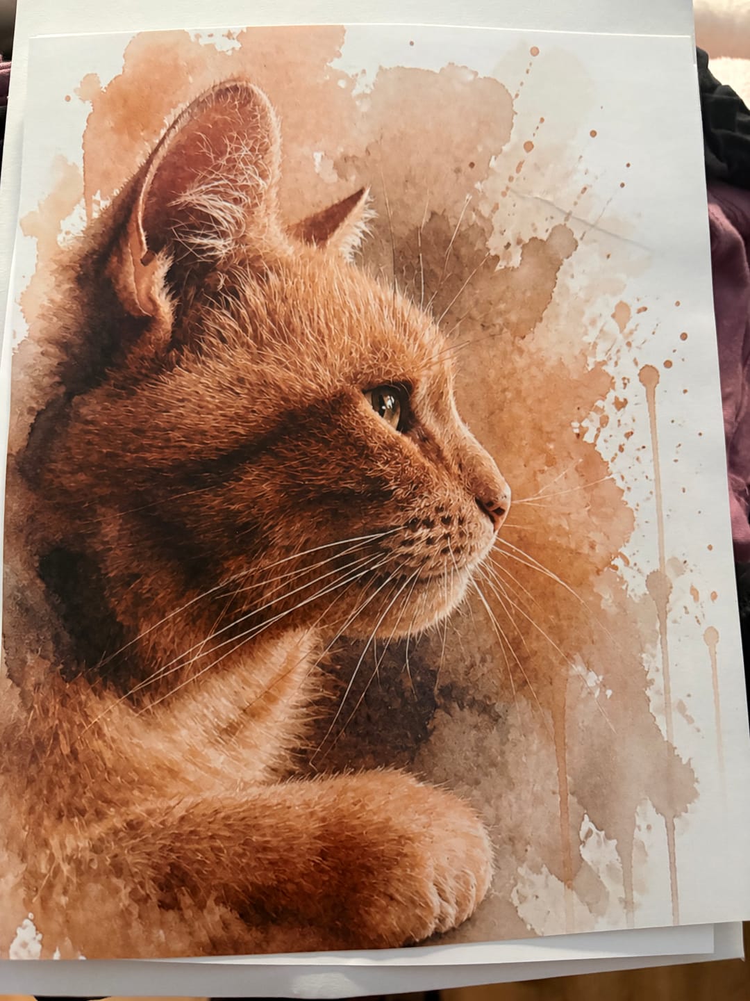 Customer photo review of Personalised Poster - Watercolour Realistic Portrait