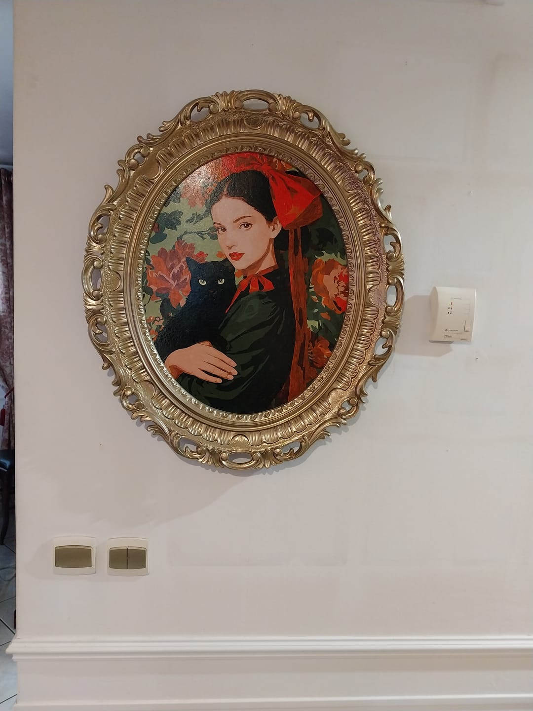 Customer photo review of A red bow girl | Paint by Number