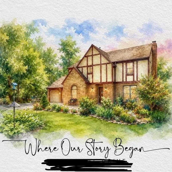 Customer photo review of Custom Watercolor Home Portrait