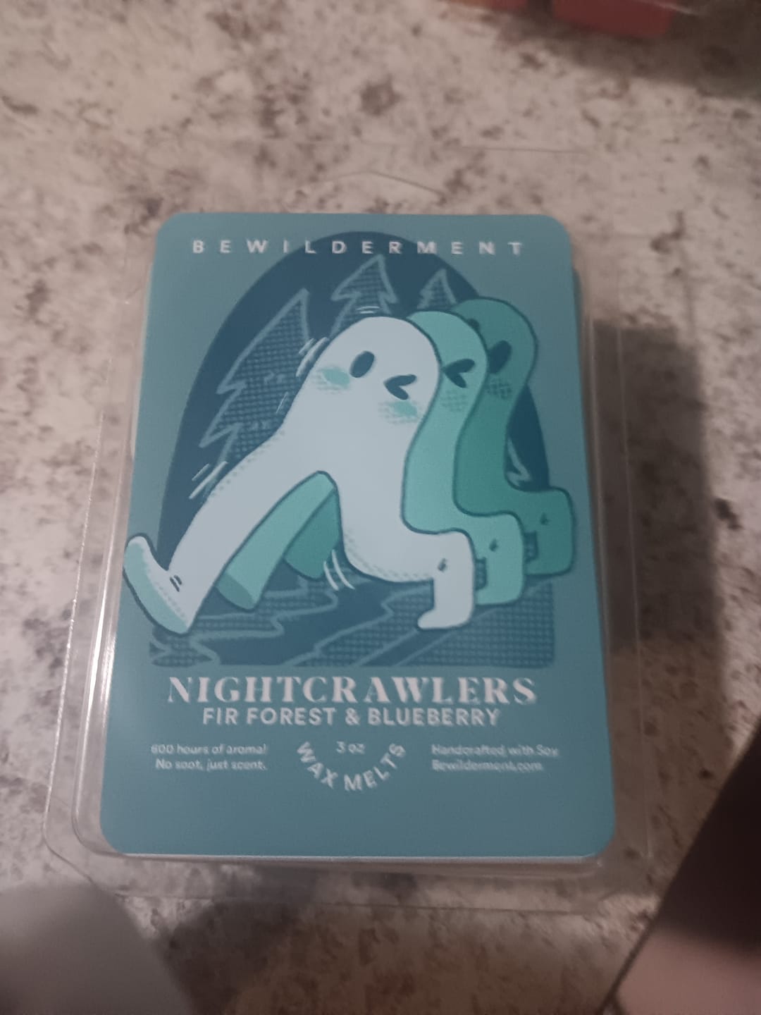Customer photo review of Nightcrawlers - Cryptid Wax Melts