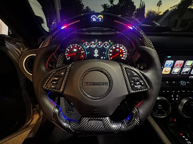 Customer photo review of 2016-2024 Chevy Camaro Custom Carbon Fiber Steering Wheel