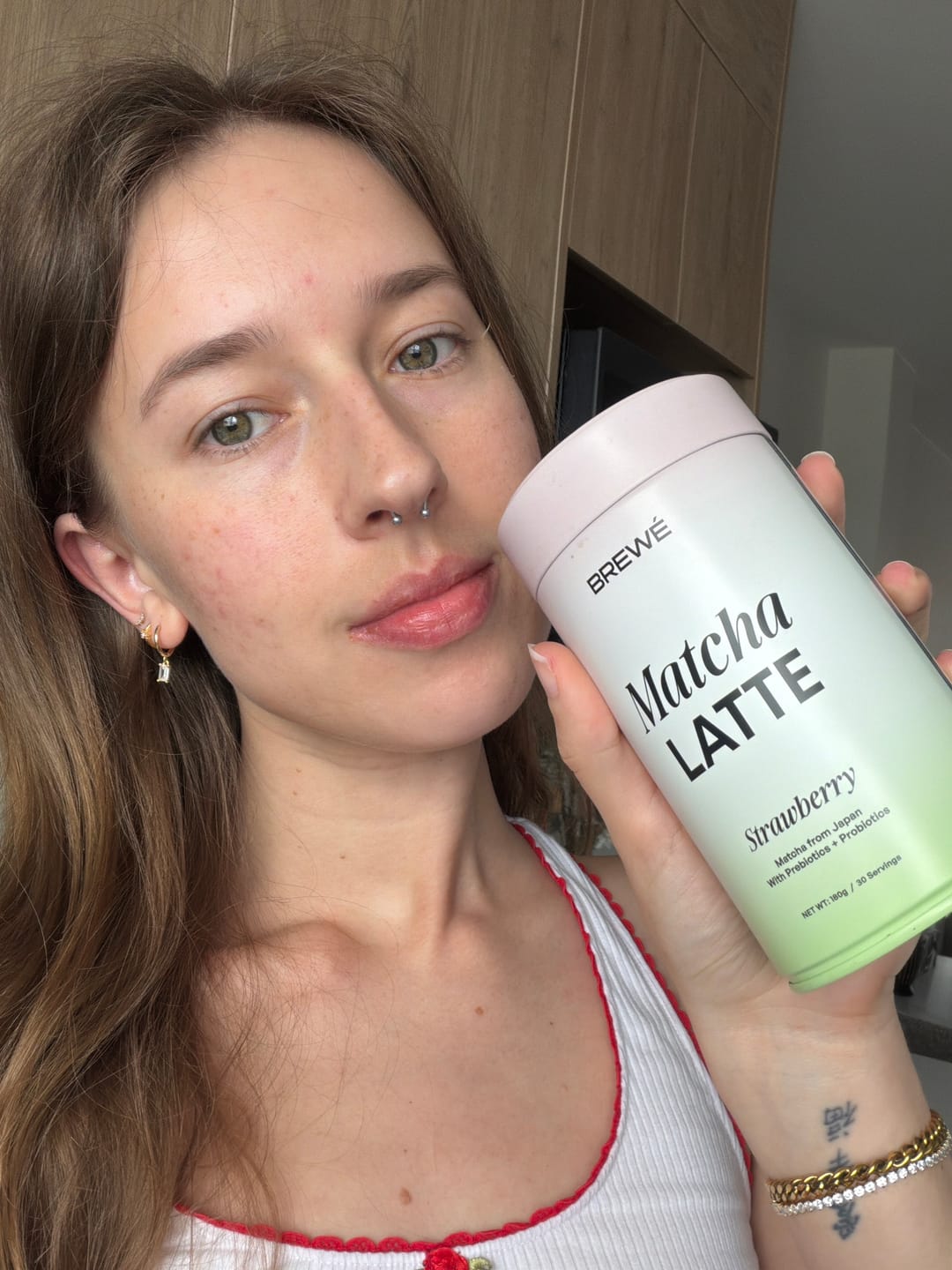 Customer photo review of Strawberry Matcha Latte (Ceremonial Grade + Pre & Probiotics)