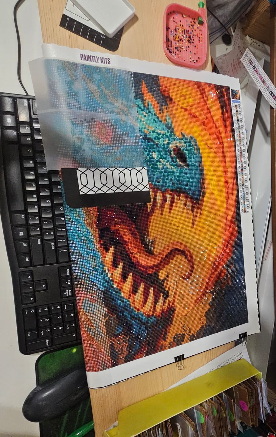 Customer photo review of Inferno Dragon (Diamond Painting)
