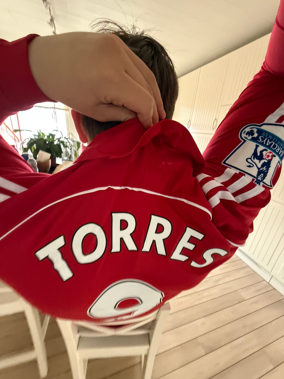 Customer photo review of Fernando Torres Liverpool 2007-2008 Red Retro Kit Jersey Trikot Maillot Soccer Shirt