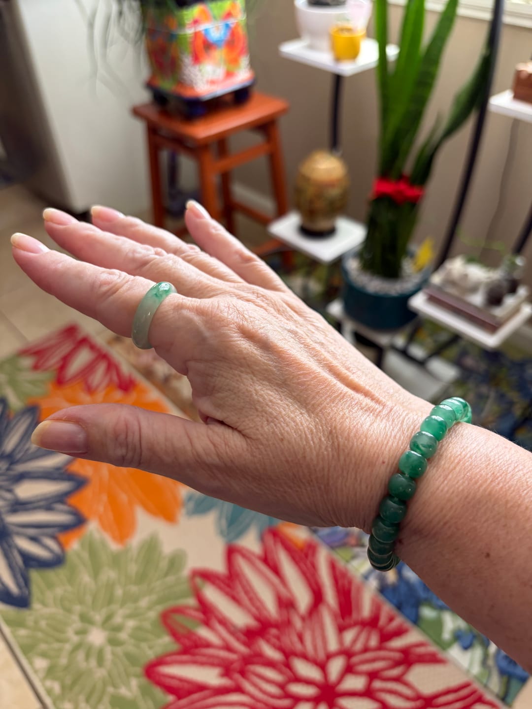 Customer photo review of Mountain Mist African Jade Beaded Bracelet