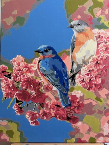 Customer photo review of Couple d'oiseaux bleus
