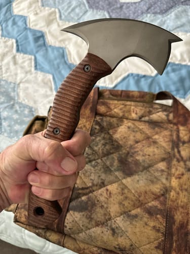 Customer photo review of Compact tomahawk "Mingan" with polymer composite handle