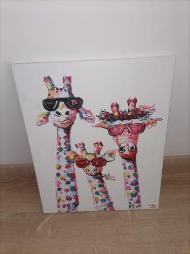 Customer photo review of Famille Girafes Pop art