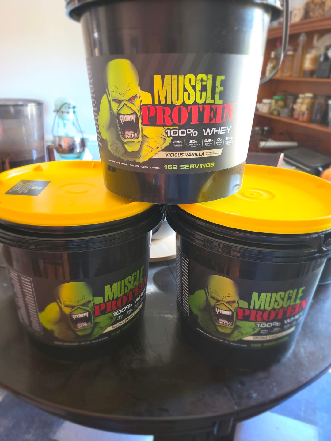 Customer photo review of Whey Protein Powder Bucket